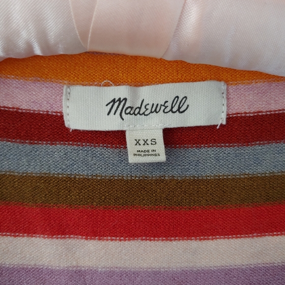 Madewell Stripe Puff Sleeve Scoop Sweater XXS NWOT - Picture 14 of 16